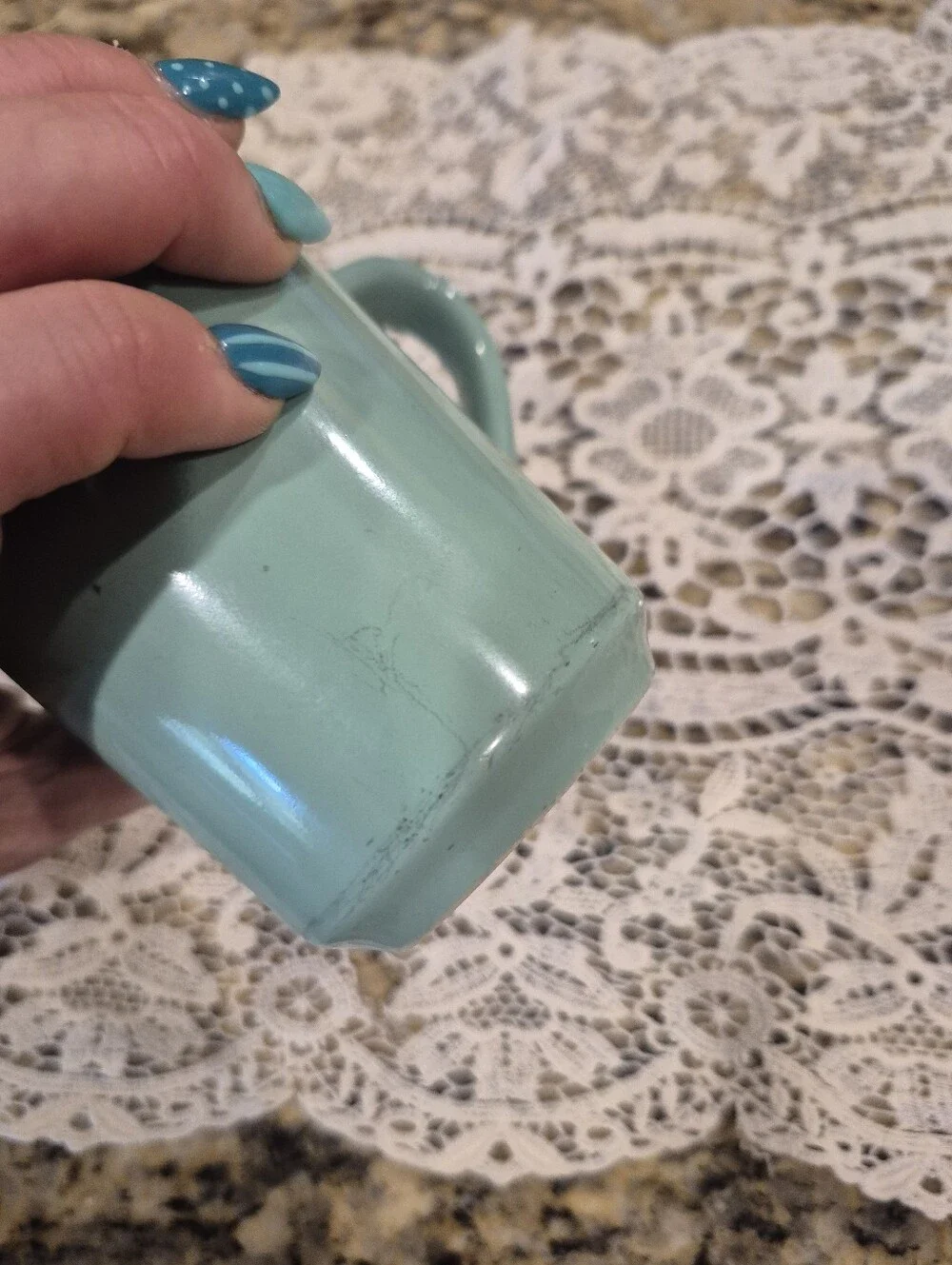 Vintage Fiestaware, Aqua Ceramic Gravy Boat and Small Pitcher